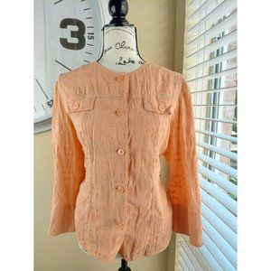 ALFRED DUNNER Sz 16 women's blouse Orange Button Up